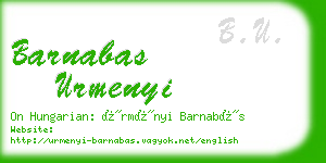 barnabas urmenyi business card